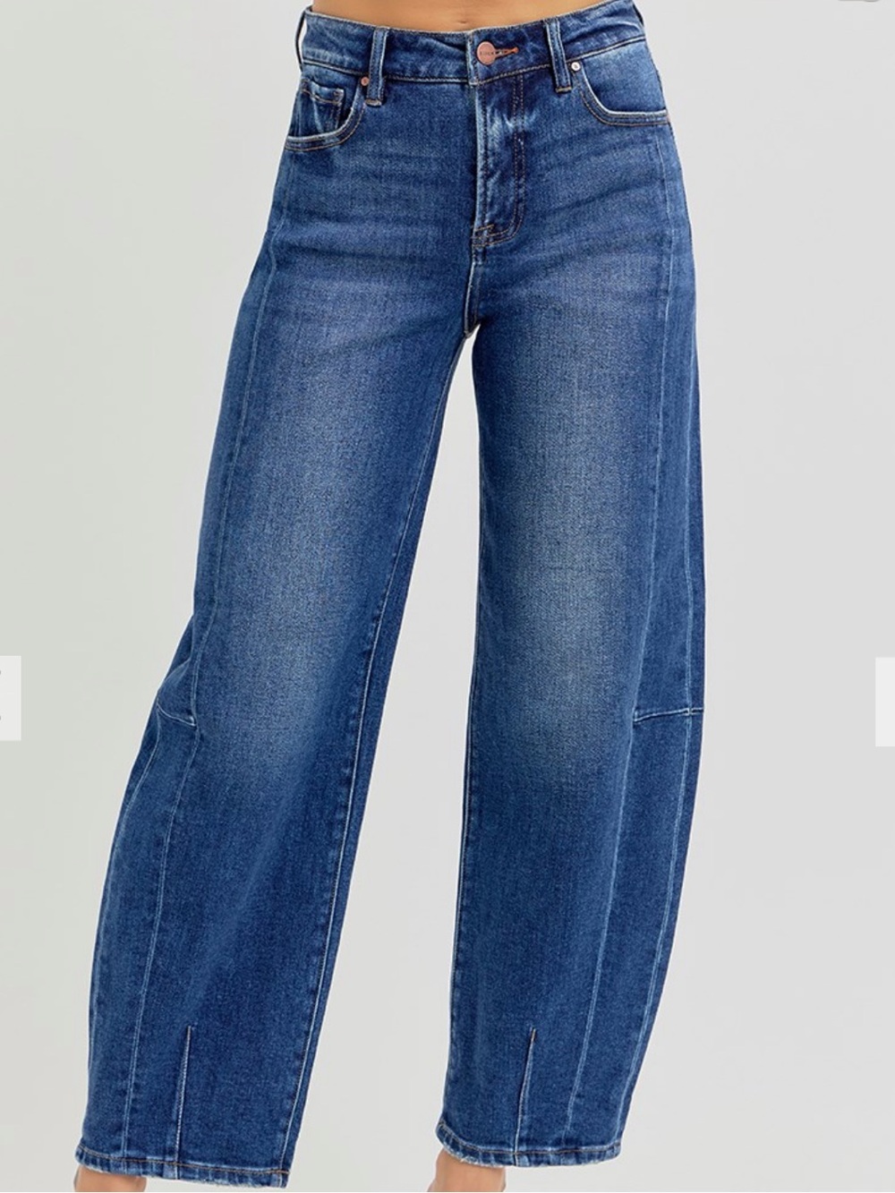 R3–(ETA 7/30) 💙 RISEN DARK WASH HIGH RISE BARREL JEANS (BEST JEANS 👖 EVER)
